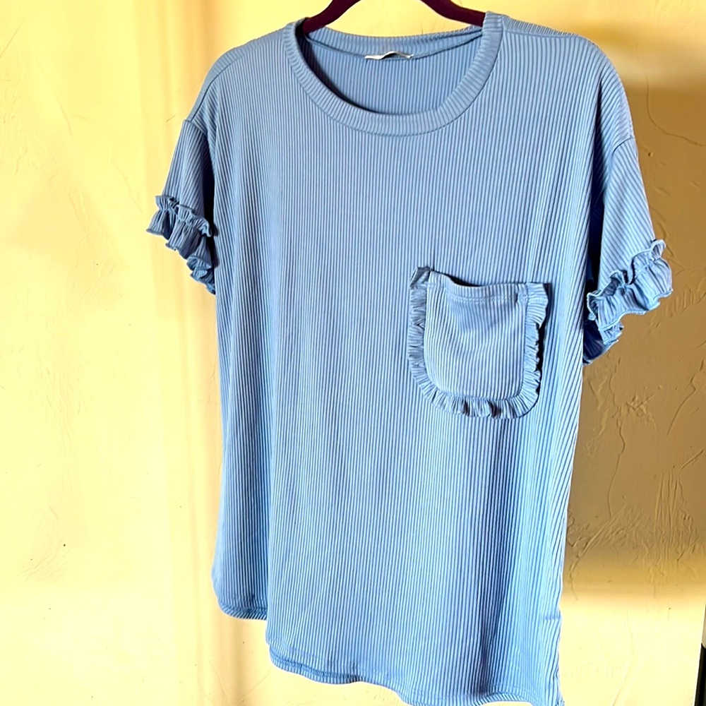 Jodifl top with ruffled sleeves (new without tags)